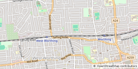 Map of Worthing, East Sussex