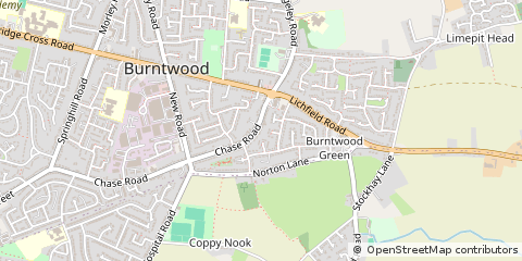 Map of Burntwood, Staffordshire