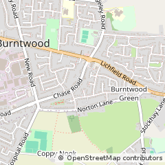 Map of Burntwood, Staffordshire