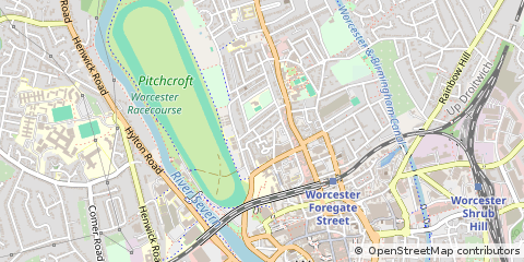 Map of Worcester, Worcestershire