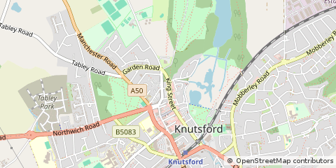 Map of Knutsford, Cheshire