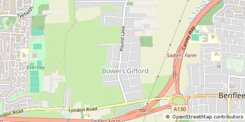 Map of Bowers Gifford, Essex