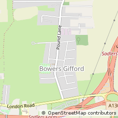 Map of Bowers Gifford, Essex
