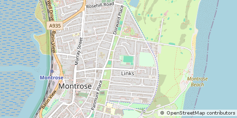 Map of Montrose, Angus