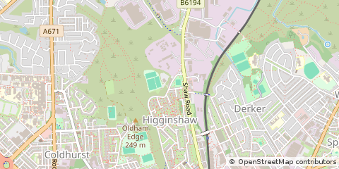 Map of Oldham, Lancs