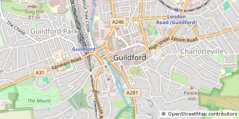 Map of Guildford, Surrey