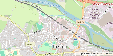 Map of Hexham, Northumberland