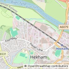 Map of Hexham, Northumberland