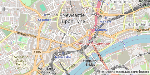 Map of The Cloth Market, Newcastle Upon Tyne