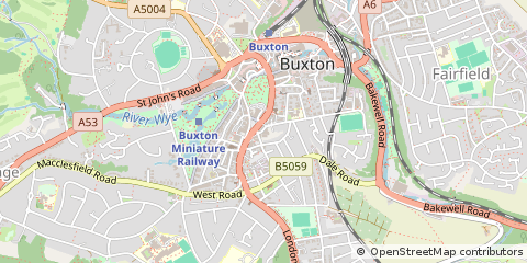 Map of Buxton, Derbyshire