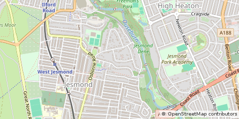 Map of Newcastle Upon Tyne, Tyne and Wear