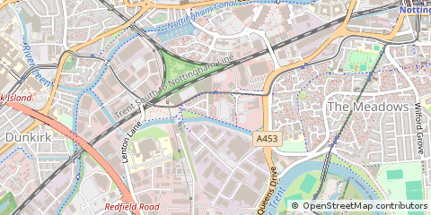 Map of Nottingham, Nottinghamshire
