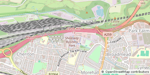 Map of Folkestone, Kent