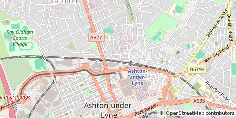 Map of Ashton-Under-Lyne, Lancashire