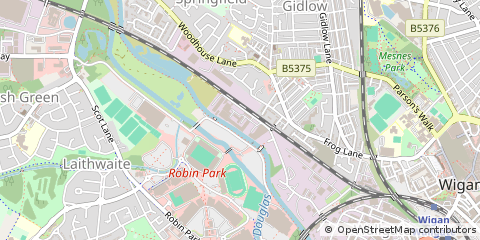 Map of Wigan, Lancashire