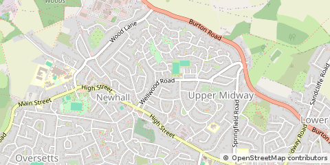 Map of Swadlincote, Derbyshire