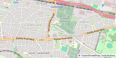 Map of Glasgow, Lanarkshire