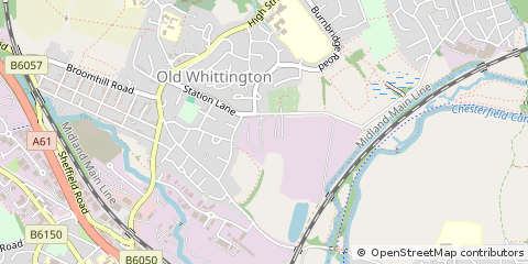 Map of Chesterfield, Derbyshire