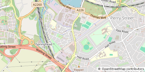 Map of Gravesend, Kent