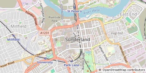 Map of Sunderland