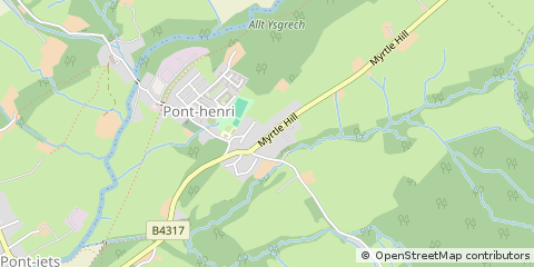 Map of Llanelli, Dyfed