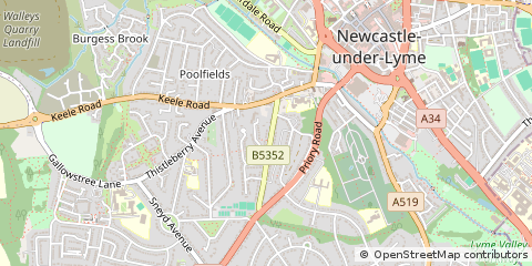 Map of Newcastle-Under-Lyme, Staffordshire