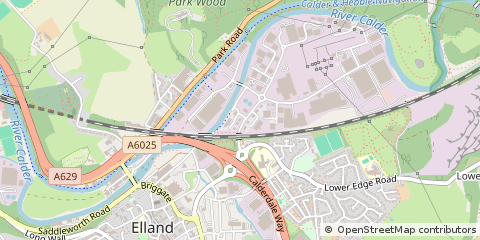 Map of Elland, West Yorkshire