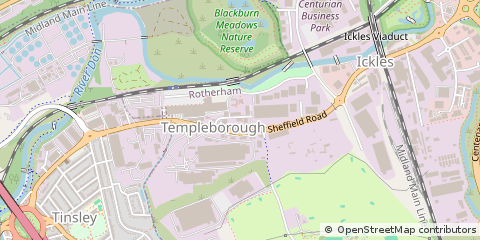 Map of Rotherham, Yorkshire