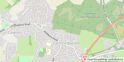 Map of Wimborne, Dorset