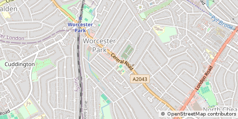 Map of Worcester Park