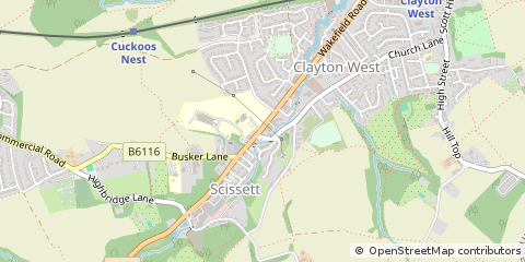 Map of Huddersfield, West Yorkshire