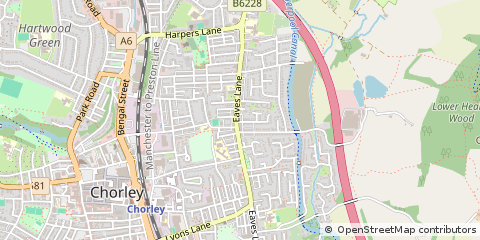 Map of Chorley, Lancashire