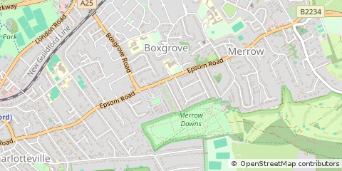 Map of Guildford, Surrey