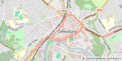 Map of Dewsbury, West Yorkshire