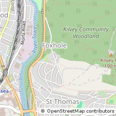 Map of Swansea, West Glamorgan