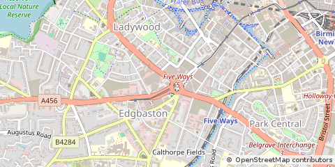 Map of Birmingham, West Midlands