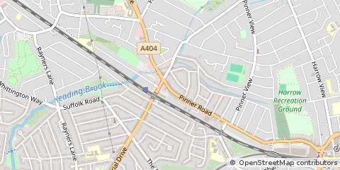 Map of Harrow, Middlesex