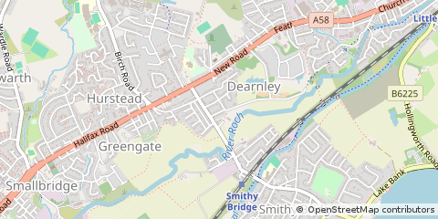 Map of Littleborough, Lancashire