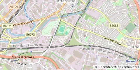 Map of Sheffield, South Yorkshire