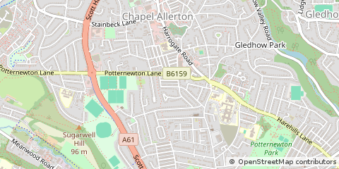 Map of Leeds, Yorkshire