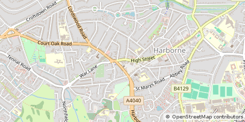 Map of Harborne, Birmingham
