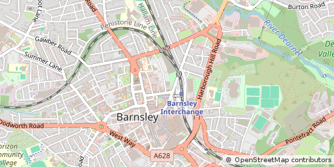 Map of Barnsley, South Yorkshire