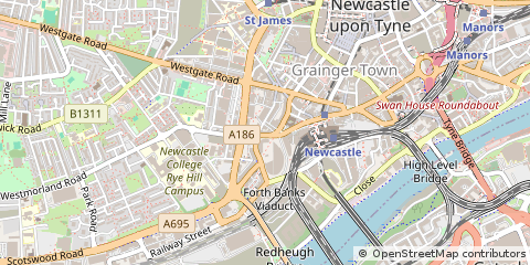 Map of Newcastle Upon Tyne, Tyne & Wear