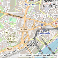 Map of Newcastle Upon Tyne, Tyne & Wear