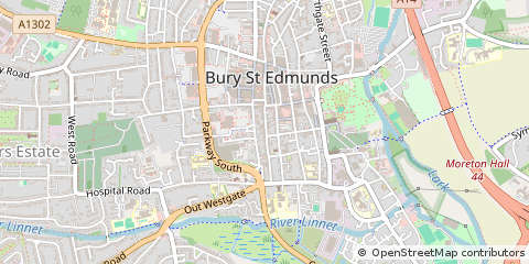 Map of Bury ST. Edmunds, Suffolk