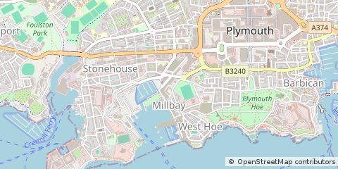 Map of Plymouth, Devon