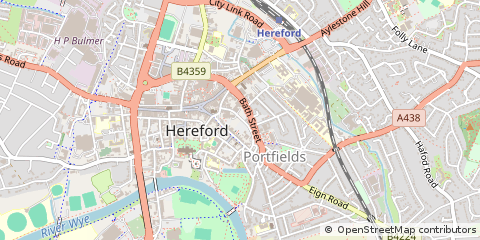 Map of Hereford, Herefordshire