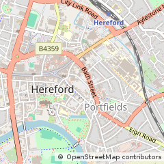 Map of Hereford, Herefordshire