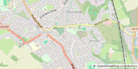 Map of Wigan, Lancashire