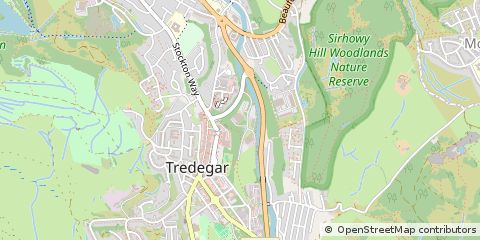 Map of Tredegar, Gwent